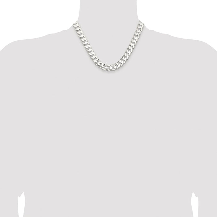 Buy Luxury Rhodium-Plated Sterling Silver 11.9mm Curb Chain - Stylish Value!-4
