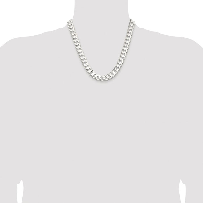 Buy Stylish Rhodium-Plated Sterling Silver 11.9mm Curb Chain - Luxury Value!-4