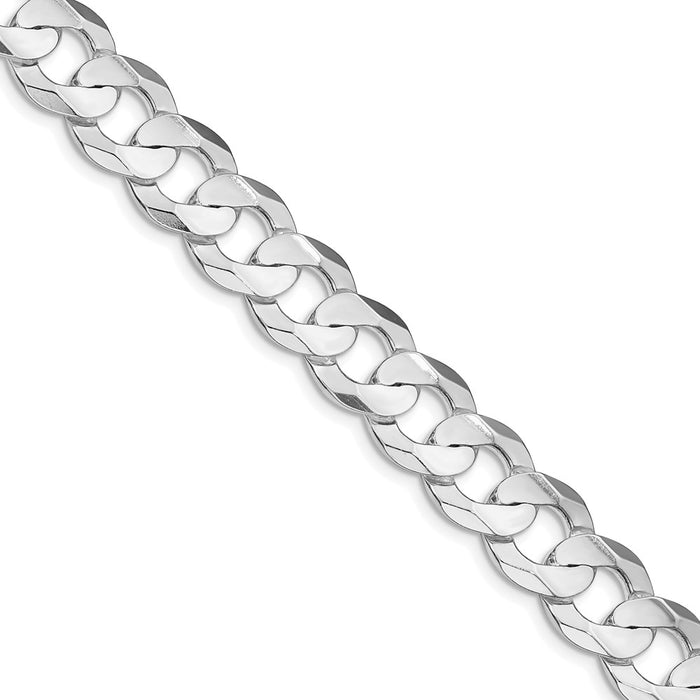High-Quality Rhodium-Plated Sterling Silver 11.9mm Curb Chain - Stylish Value-1