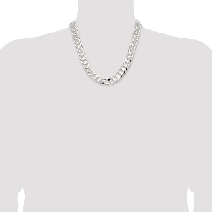 Buy Stylish 14mm Sterling Silver Concave Beveled Curb Chain - Luxury Value!-4