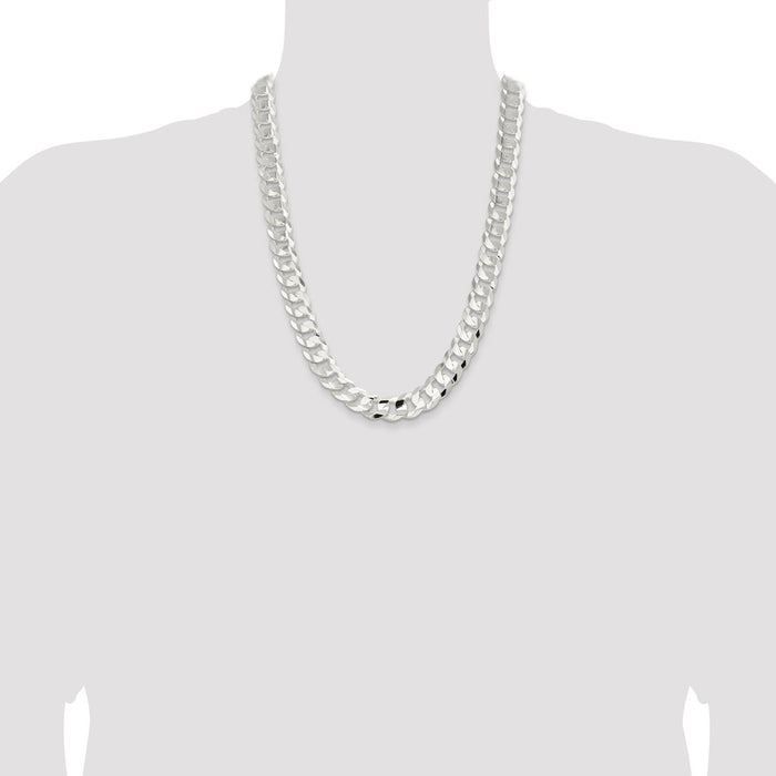Buy Stylish 14mm Sterling Silver Concave Beveled Curb Chain - Affordable Elegance-4