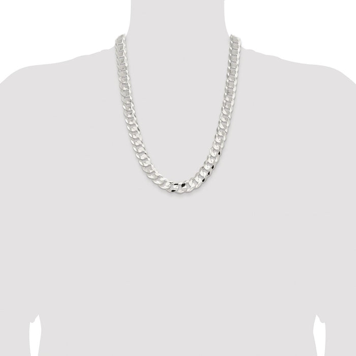 High-Quality Rhodium-Plated Sterling Silver 14mm Curb Chain | Stylish Value-4