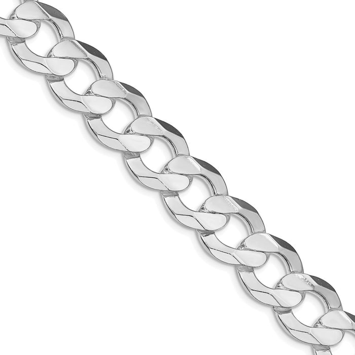 High-Quality Rhodium-Plated Sterling Silver 14mm Curb Chain - Stylish Value-1