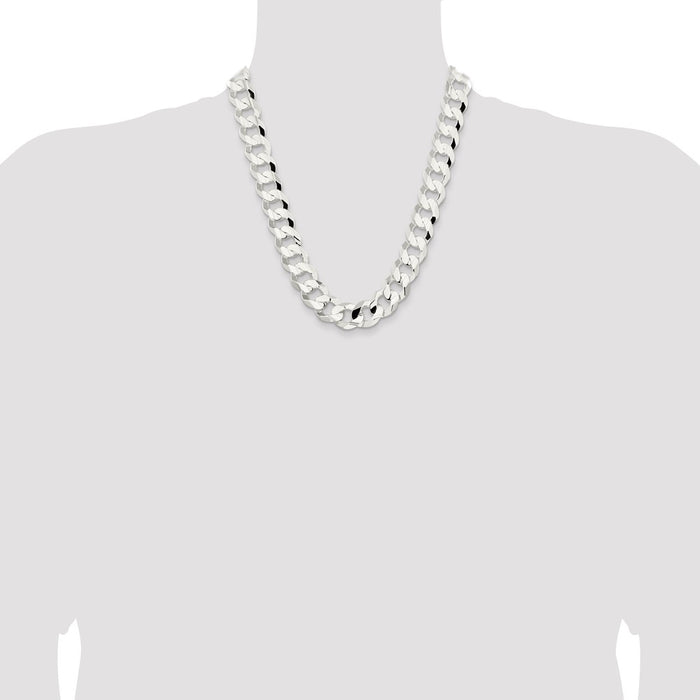 Exclusive Stylish Sterling Silver 15.75mm Beveled Curb Chain - Affordable Luxury-4