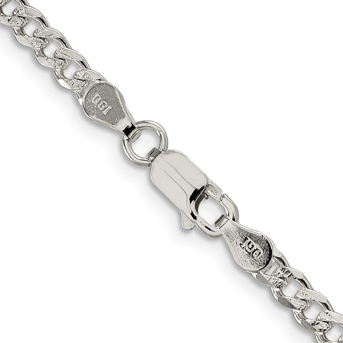 High-Quality Sterling Silver 3.8mm Pav Curb Chain - Stylish & Affordable!-3