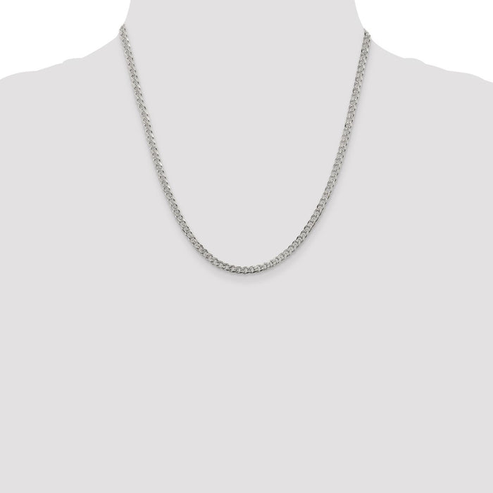 High-Quality Sterling Silver 3.8mm Pav Curb Chain - Stylish & Affordable!-4