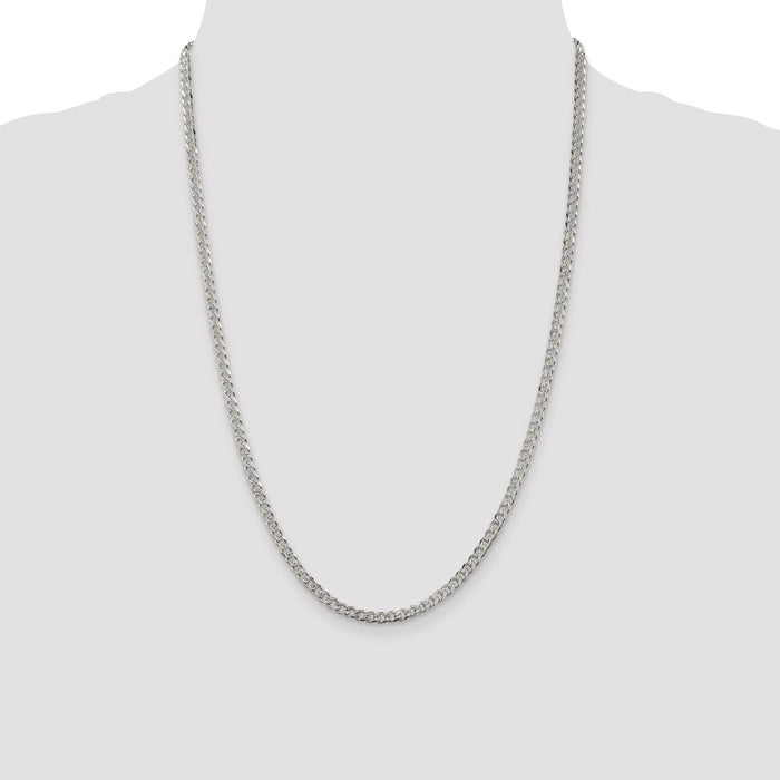 Buy Stylish 3.8mm Pav Curb Chain Necklace in High-Quality Sterling Silver-4