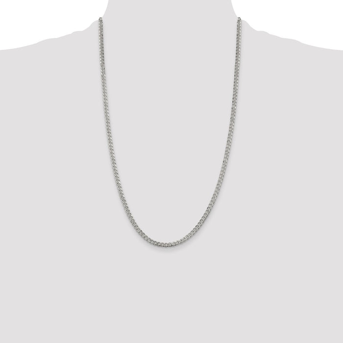 Buy Stylish 3.8mm Pav Curb Chain in High-Quality Sterling Silver - Luxury Value!-4