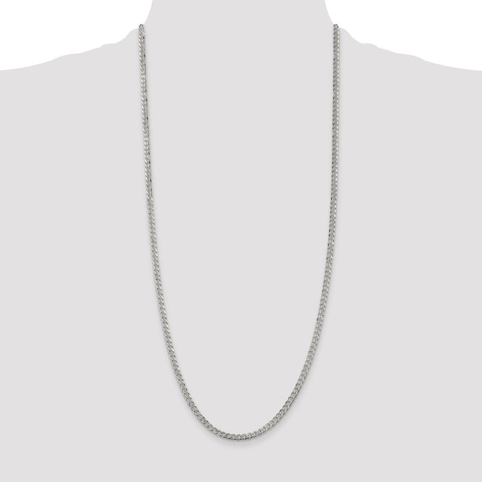 Buy Stylish 3.8mm Pav Curb Chain Necklace in Sterling Silver - Luxury Value!-4
