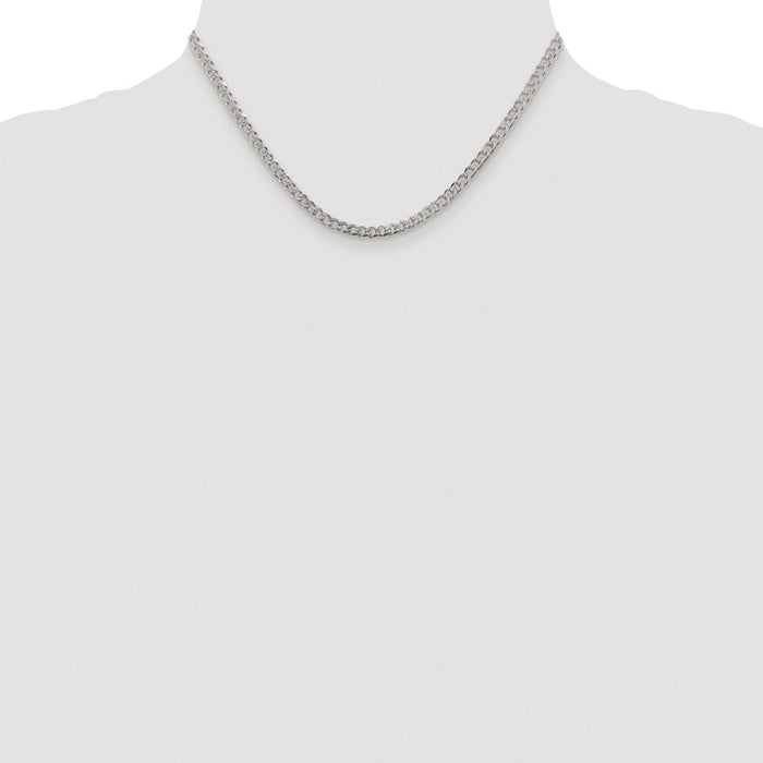 Buy Luxury Rhodium-Plated Sterling Silver 3.8mm Pav Curb Chain Online-4
