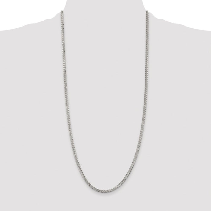 Exclusive Rhodium-Plated Sterling Silver 3.8mm Pav Curb Chain - Stylish Value!-4