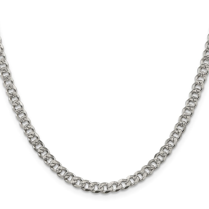 Buy 4.5mm Sterling Silver Pave Curb Chain - Stylish & Affordable Jewelry!-2