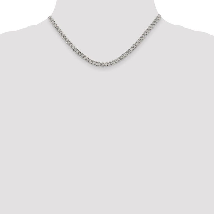 Buy Stylish 4.5mm Pav Curb Chain in High-Quality Sterling Silver-4