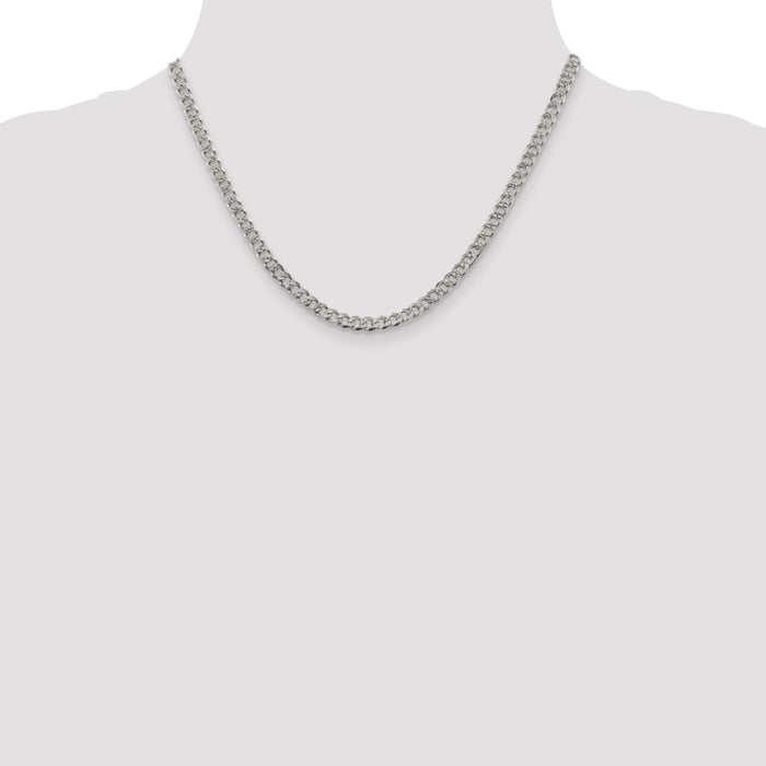 Buy Stylish 4.5mm Pav Curb Chain in High-Quality Sterling Silver-4