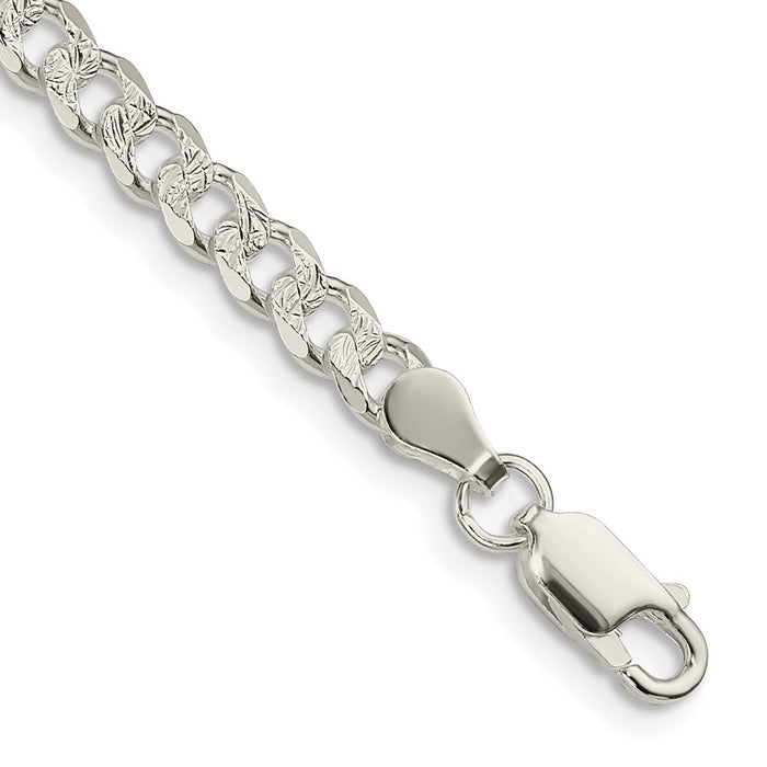 Buy Stylish 4.5mm Pav Curb Chain in High-Quality Sterling Silver-1