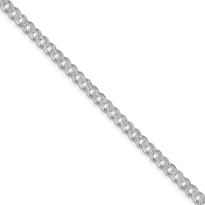 Buy Stylish Rhodium-Plated Sterling Silver 4.5mm Pav Curb Chain - Luxury Value-1
