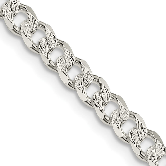 Buy 4.5mm Sterling Silver Pave Curb Chain - Stylish & Affordable Jewelry!-1