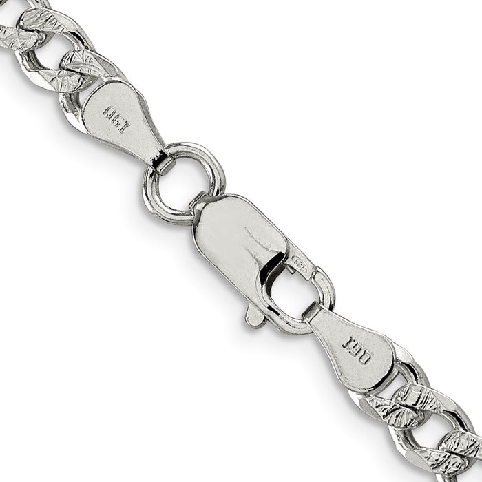 Exclusive 5.5mm Sterling Silver Pave Curb Chain - Stylish & Affordable Jewelry-3
