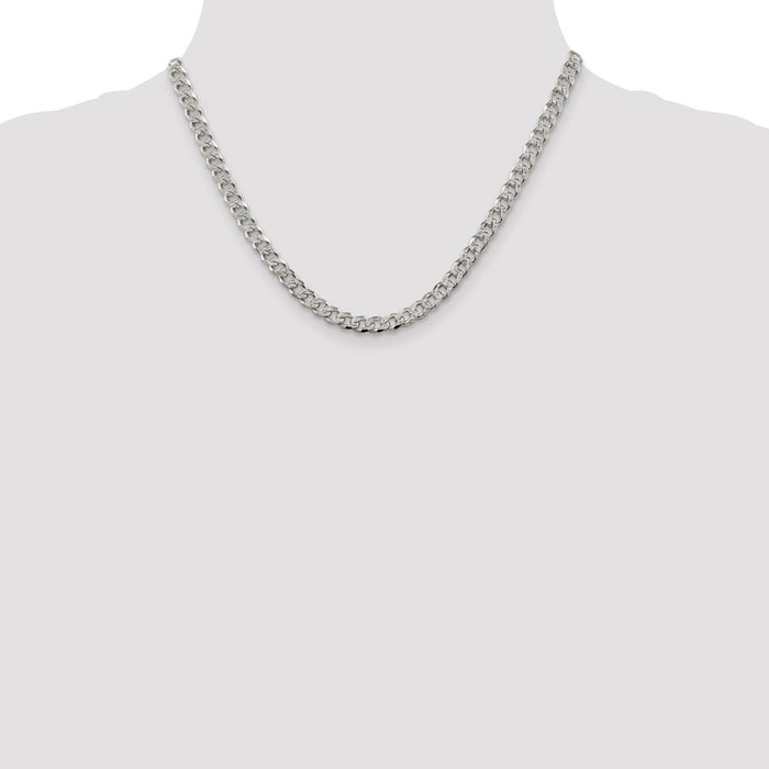 Buy Stylish 5.5mm Sterling Silver Pav Curb Chain Necklace - Affordable Luxury!-4
