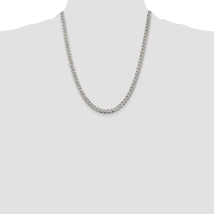 Buy Stylish 5.5mm Pav Curb Chain in High-Quality Sterling Silver - Affordable!-4