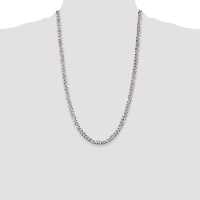 Buy Stylish 5.5mm Pav Curb Chain in High-Quality Sterling Silver-4