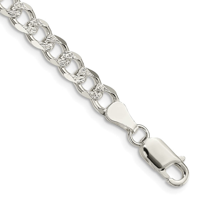 Buy Exclusive 5.5mm Sterling Silver Pav Curb Chain - Stylish & Affordable-1