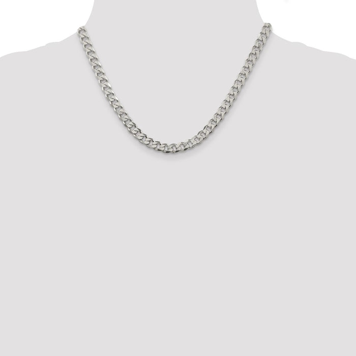 High-Quality 7mm Pav Curb Chain in Sterling Silver - Stylish & Affordable-4