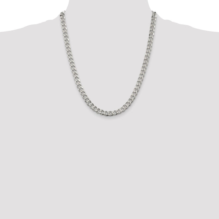 Buy Stylish 7mm Pav Curb Chain in High-Quality Sterling Silver - Affordable Luxury!-4
