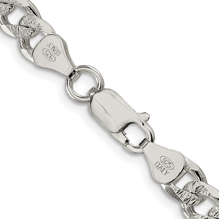 Exclusive Rhodium-Plated 7mm Sterling Silver Pav Curb Chain - Stylish Value-3