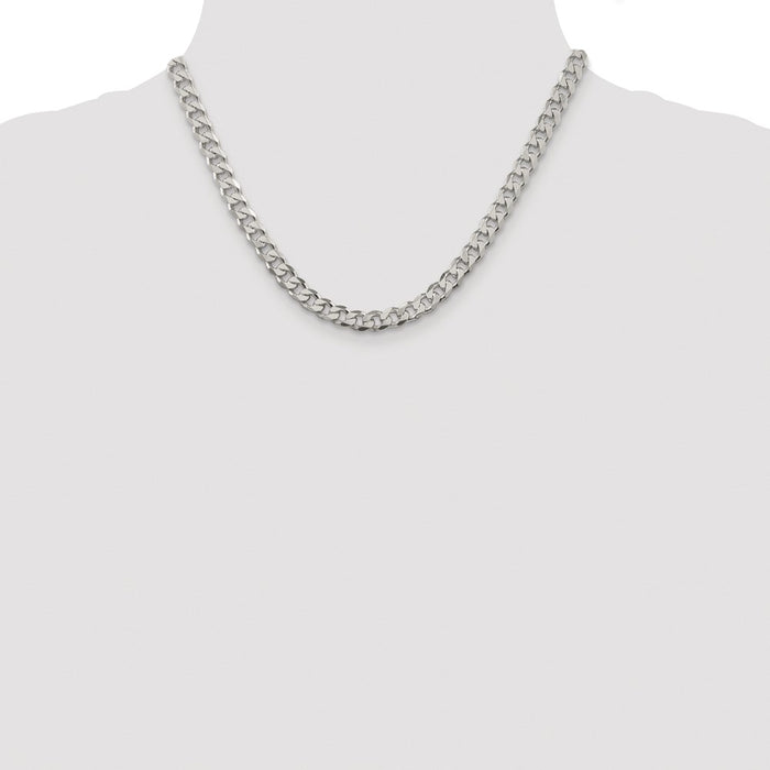 Buy Stylish 7mm Rhodium-Plated Sterling Silver Pav Curb Chain - Luxury Value-4
