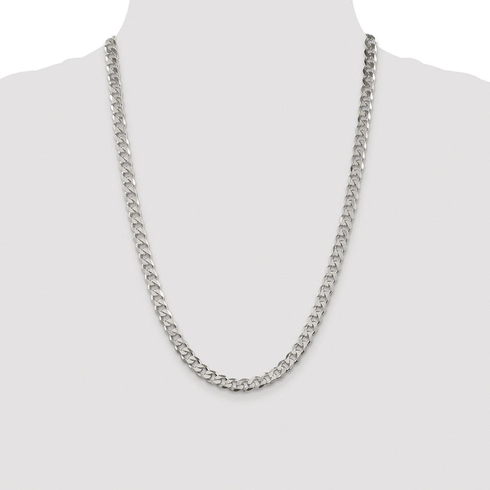 Buy Stylish Rhodium-Plated Sterling Silver 7mm Pav Curb Chain - Affordable Luxury-4