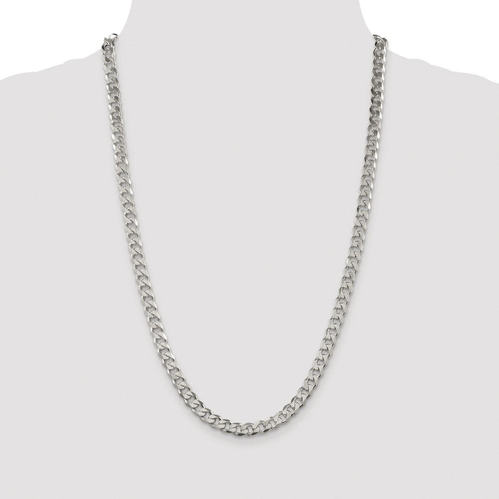 Buy Stylish 7mm Rhodium-Plated Sterling Silver Pav Curb Chain - Luxury Value-4