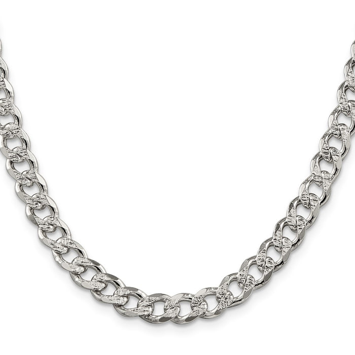 Exclusive 7.5mm Pav Curb Chain in Sterling Silver - Stylish & Affordable!-2