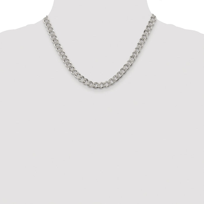 Order Stylish Rhodium-Plated Sterling Silver 7.5mm Pav Curb Chain-4