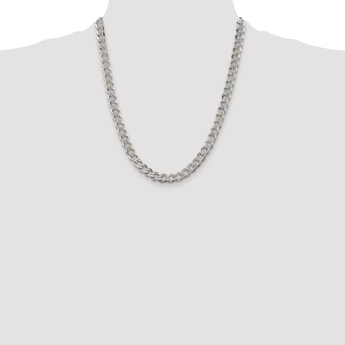 Exclusive Rhodium-Plated Sterling Silver 7.5mm Curb Chain - Stylish Value!-4