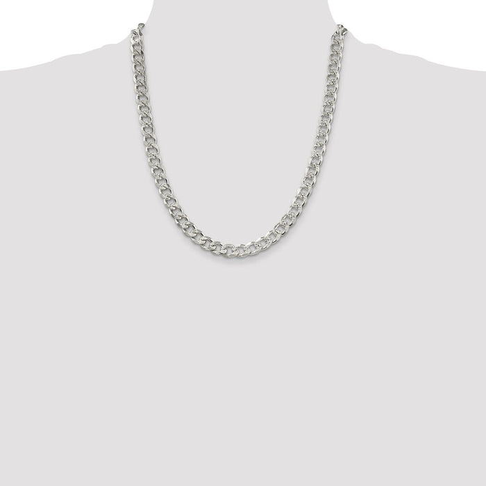 Buy Stylish Sterling Silver 8.3mm Pav Curb Chain Necklace - Luxury Design-4