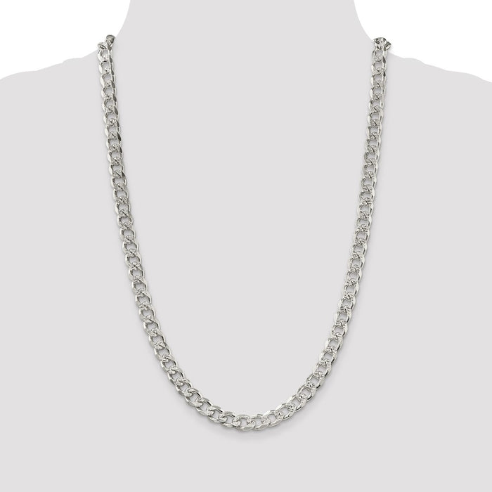 High-Quality Sterling Silver 8.3mm Pav Curb Chain - Stylish Value Accessory-4