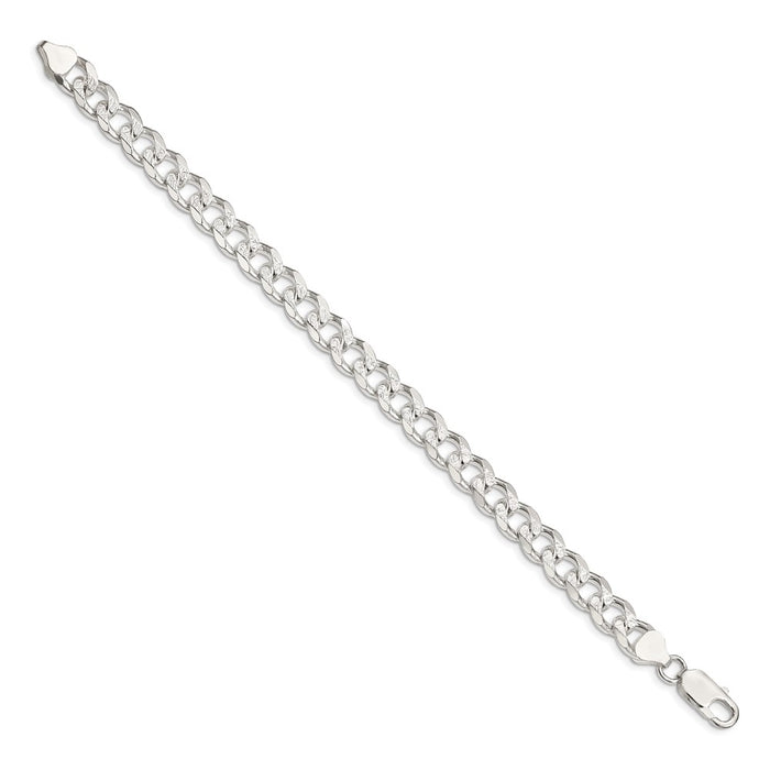 Exclusive 8.3mm Pav Curb Chain Necklace in Sterling Silver - Affordable Luxury-2