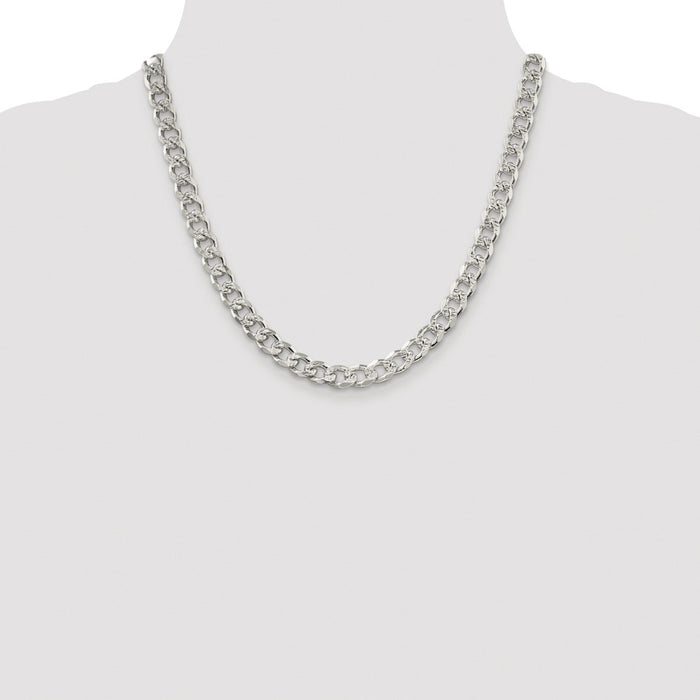 Buy Stylish Rhodium-Plated Sterling Silver 8.3mm Pav Curb Chain - Affordable Elegance-4