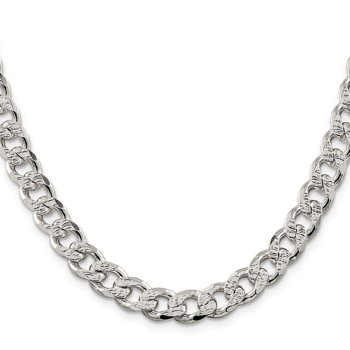 High-Quality 9.3mm Pav Curb Chain Necklace in Sterling Silver | Stylish Value-2