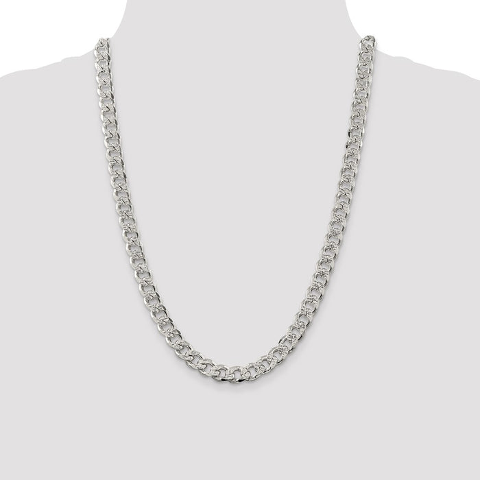 High-Quality 9.3mm Pav Curb Chain Necklace in Sterling Silver | Stylish Value-4