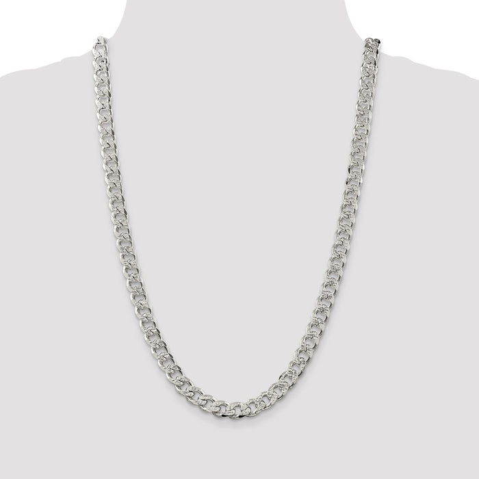Buy Stylish 9.3mm Pav Curb Chain in High-Quality Sterling Silver - Affordable Luxury!-4