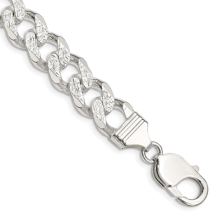 Exclusive 11.0mm Pav Curb Chain in Sterling Silver - Affordable Luxury!-1