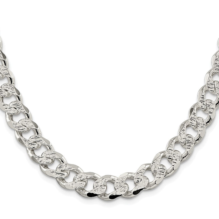 Buy Stylish Rhodium-Plated Sterling Silver 11.0mm Pav Curb Chain - Affordable Elegance-2