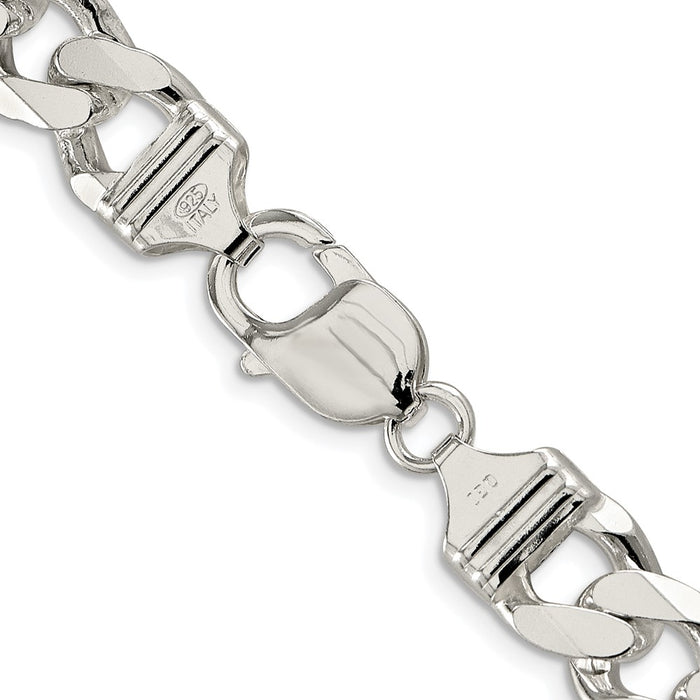 Buy Stylish Rhodium-Plated Sterling Silver 11mm Pav Curb Chain | Luxury Value-3