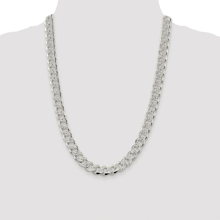 Buy Stylish Rhodium-Plated Sterling Silver 11mm Pav Curb Chain | Luxury Value-4