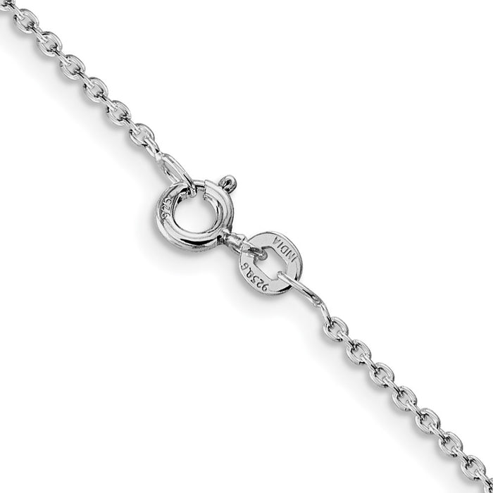 High-Quality Rhodium-Plated 1.5mm Sterling Silver Cable Chain - Stylish Value!-3