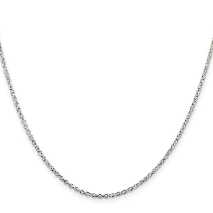 Buy Exclusive Rhodium-Plated Sterling Silver 1.95mm Cable Chain - Stylish Value!-2
