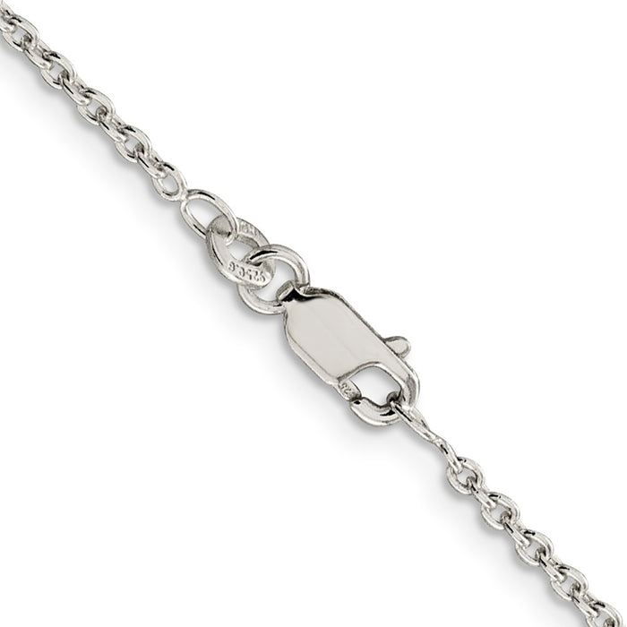Buy Exclusive Rhodium-Plated Sterling Silver 1.95mm Cable Chain - Stylish Value!-3