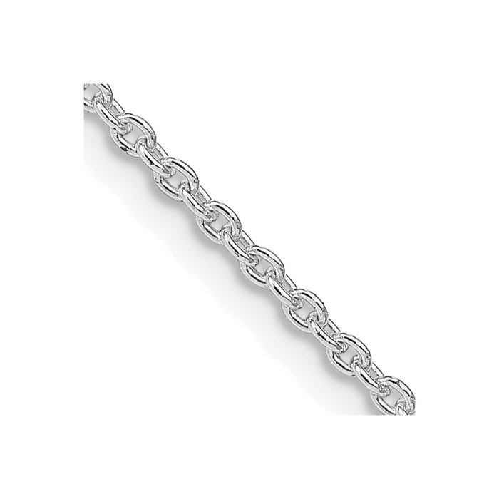 Buy Exclusive Rhodium-Plated Sterling Silver 1.95mm Cable Chain - Stylish Value!-1